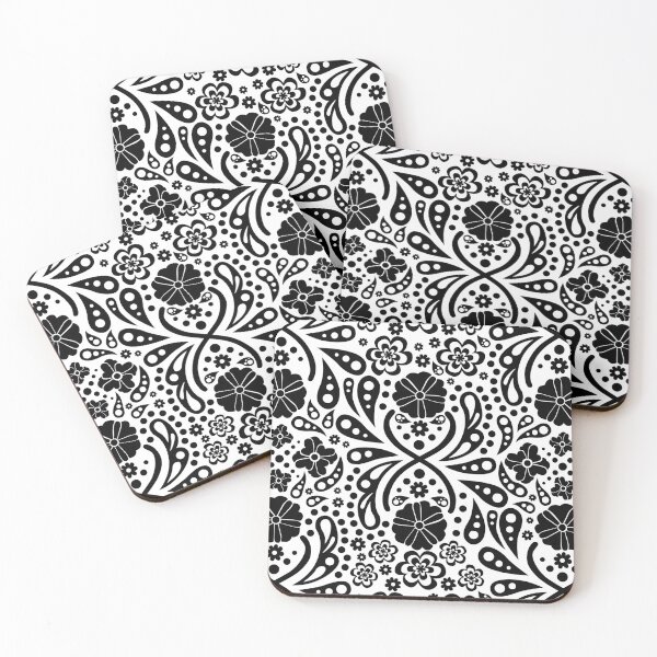 Item preview, Paisley Flower Design Repeat Black and White designed and sold by KatelynMitalski.