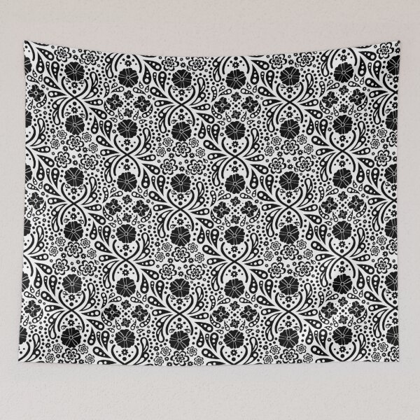 Item preview, Paisley Flower Design Repeat Black and White designed and sold by KatelynMitalski.