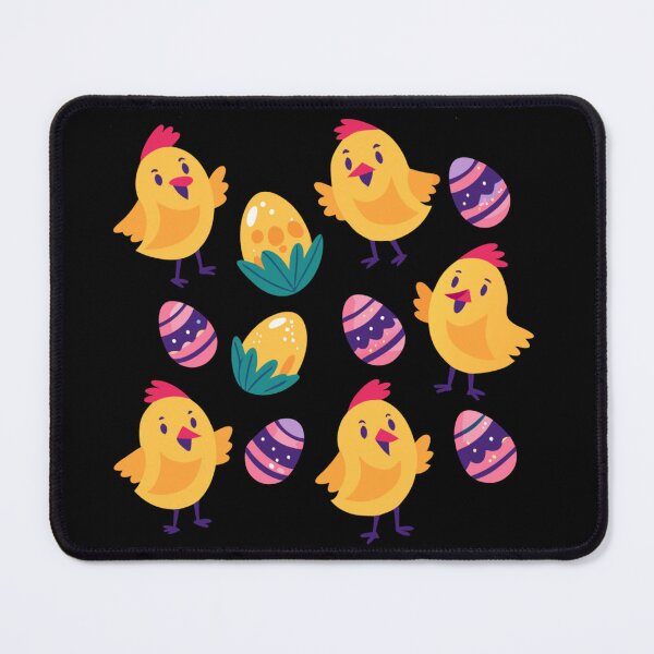 Item preview, Easter pattern with yellow chicks and colorful painted eggs designed and sold by ElenaHrubes.