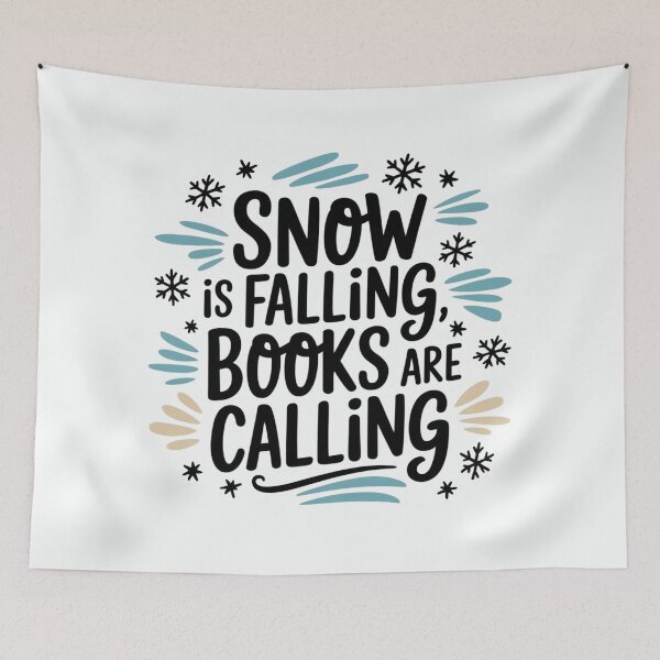 Item preview, Snow is Falling, Books are Calling – Winter is all about reading and cocooning! designed and sold by FrenchTouch77.