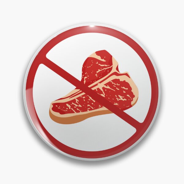 Item preview, Prohibited Meat, Steak, Sign, Vegetarian, Vegans, Red, White Signage  designed and sold by AASparksDesigns.