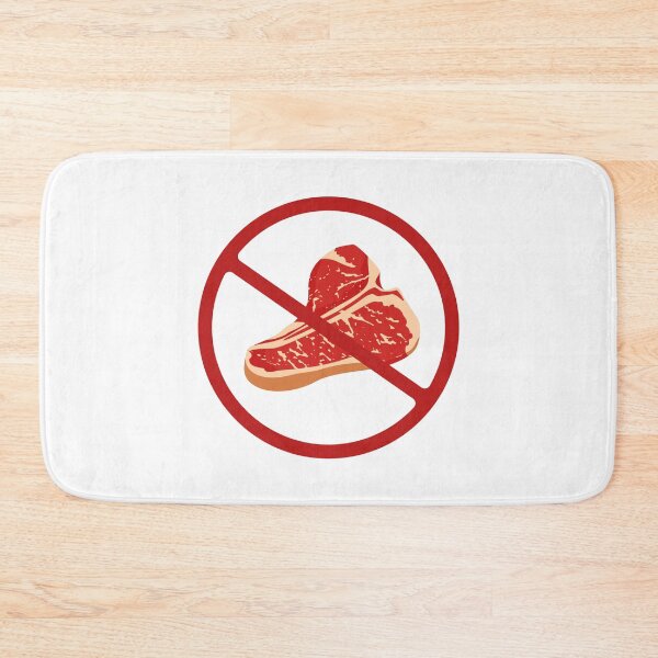 Item preview, Prohibited Meat, Steak, Sign, Vegetarian, Vegans, Red, White Signage  designed and sold by AASparksDesigns.