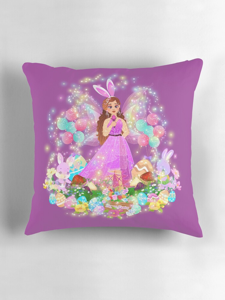 Thumbnail 3 of 4, Pillow, Discover How Fairyland Celebrates Easter! designed and sold by TeelieTurner.