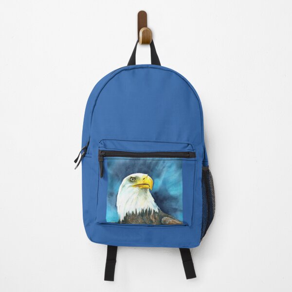 Item preview, American bald eagle square watercolor painting designed and sold by KarenKaspar.