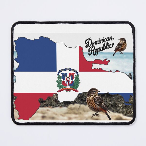 Item preview, Dominican Republic Map Art – Patriotic Island Design with National Bird designed and sold by Meowsterpiece23.