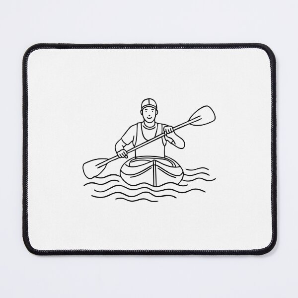 Item preview, Kayak moving through a river as a paddler navigates the gentle waves designed and sold by rasagamastore.