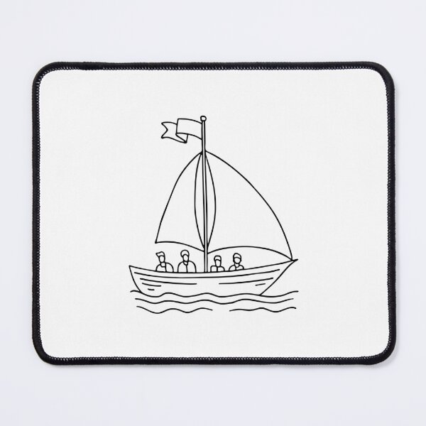 Item preview, Keelboat sailing on a calm lake with a group of people on board designed and sold by rasagamastore.