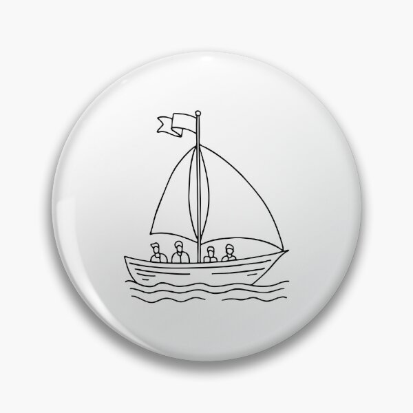 Item preview, Keelboat sailing on a calm lake with a group of people on board designed and sold by rasagamastore.