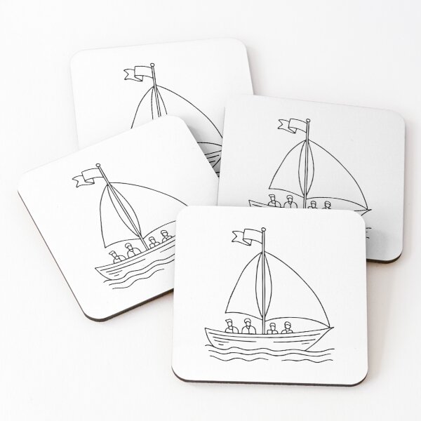 Item preview, Keelboat sailing on a calm lake with a group of people on board designed and sold by rasagamastore.