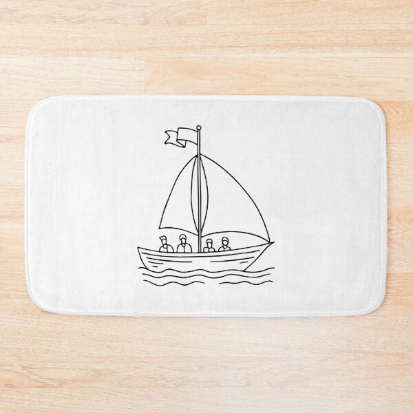 Item preview, Keelboat sailing on a calm lake with a group of people on board designed and sold by rasagamastore.