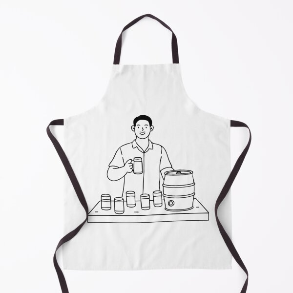 Item preview, Man holding glass standing beside a metal keg on a wooden table at a picnic designed and sold by rasagamastore.