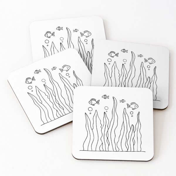 Item preview, Kelp swaying underwater as fish swim through the tall strands designed and sold by rasagamastore.