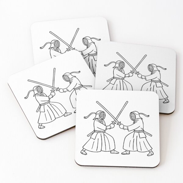 Item preview, Kendo fighters clashing bamboo swords in an intense sparring match designed and sold by rasagamastore.