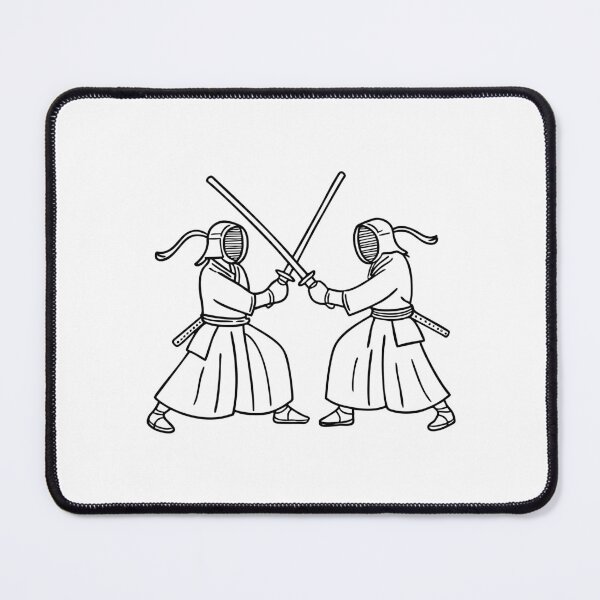 Item preview, Kendo fighters clashing bamboo swords in an intense sparring match designed and sold by rasagamastore.