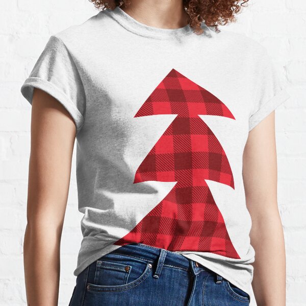 Artikel-Vorschau von Weihnachtsbaum einfache geometrische Design-Silhouette Rot und Schwarz Plaid Wintermuster, designt und verkauft von Jdawnink.