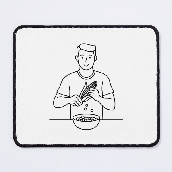 Item preview, Kernel of popcorn popping out of a pan held by a cook designed and sold by rasagamastore.