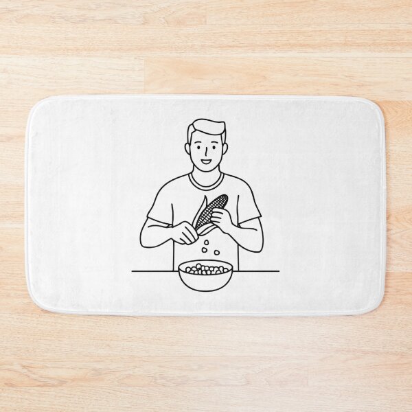 Item preview, Kernel of popcorn popping out of a pan held by a cook designed and sold by rasagamastore.