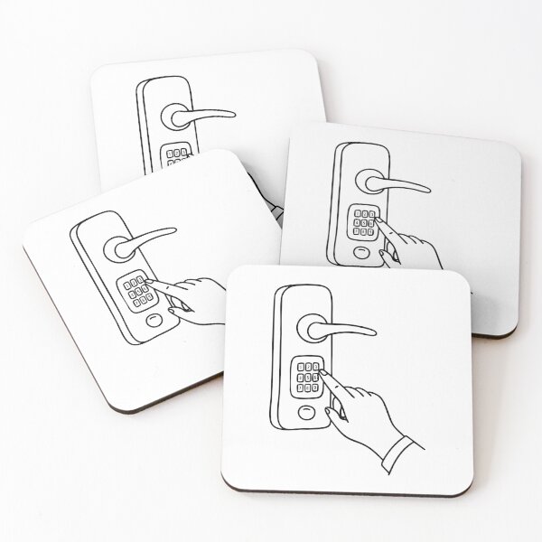 Item preview, Hand inputting a password on the keypad of a smart door lock handle designed and sold by rasagamastore.