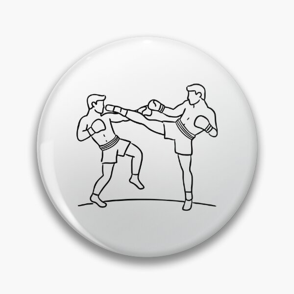 Item preview, Two kickboxers sparring in a ring, exchanging rapid kicks and punches designed and sold by rasagamastore.
