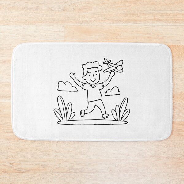 Item preview, Kid playing with a toy airplane while running through a backyard designed and sold by rasagamastore.