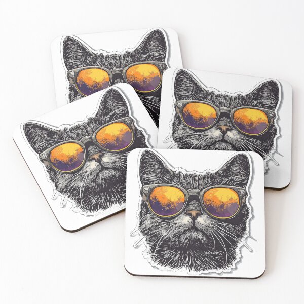 Item preview, Cool black cat wearing sunglasses designed and sold by CreativeLarysa.