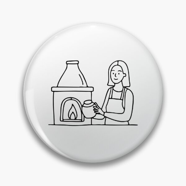 Item preview, Kiln glowing as a potter carefully places a ceramic vase inside designed and sold by rasagamastore.