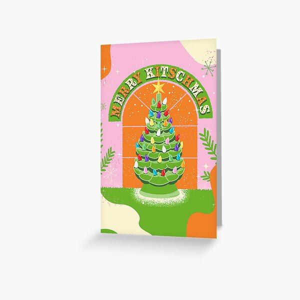 Item preview, Merry Kitschmas cute design with vintage ceramic Christmas Tree designed and sold by Jdawnink.