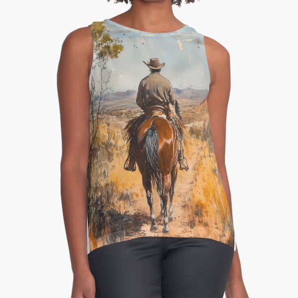 Item preview, Our land. Original watercolour artwork. Australian Indigenous cowboy western painting. Digital art Print. Poster. Home Decor. designed and sold by organicflowart.