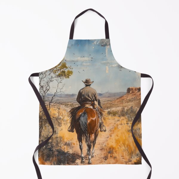 Item preview, Our land. Original watercolour artwork. Australian Indigenous cowboy western painting. Digital art Print. Poster. Home Decor. designed and sold by organicflowart.