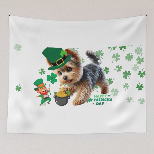 Item preview, Lucky Yorkie - St. Patrick’s Day Fun designed and sold by Meowsterpiece23.