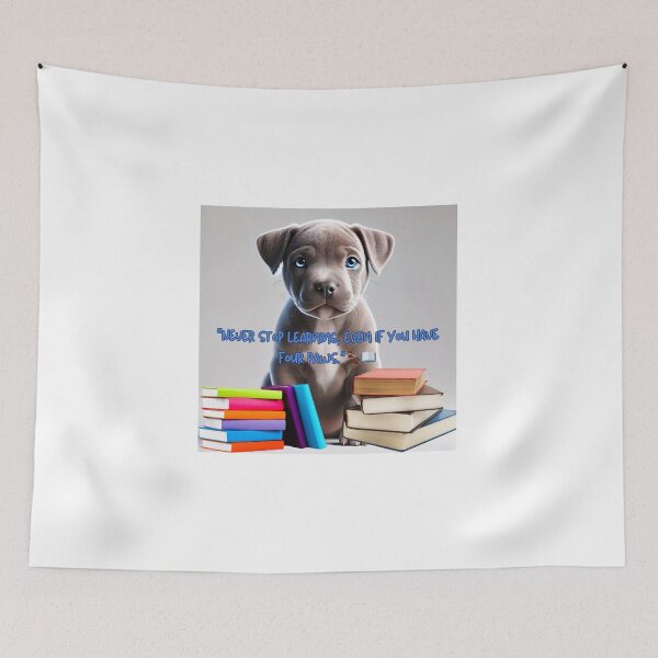 Item preview, Smart Pup with Books - Cute Study Buddy designed and sold by Meowsterpiece23.