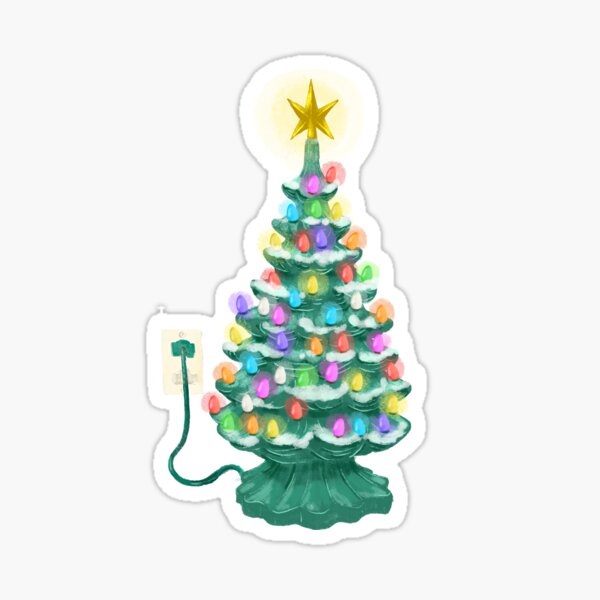 Item preview, Ceramic Christmas Tree with plug and lights illustration designed and sold by Jdawnink.
