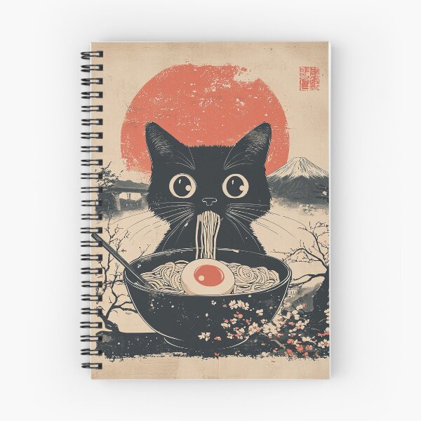 Artikelvorschau, Lustiges japanisches Poster im Vintage-Stil mit einer Ramen fressenden Katze entworfen und verkauft von ManxCatAndy.