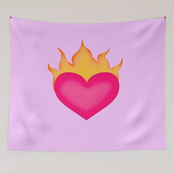 Item preview, Pink Flaming Heart designed and sold by alykalydaly.