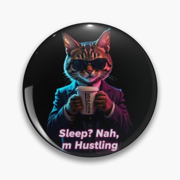 Item preview, "Cyber Hustle: The Cool Cat That Never Sleeps!" designed and sold by ShirtArtisto.