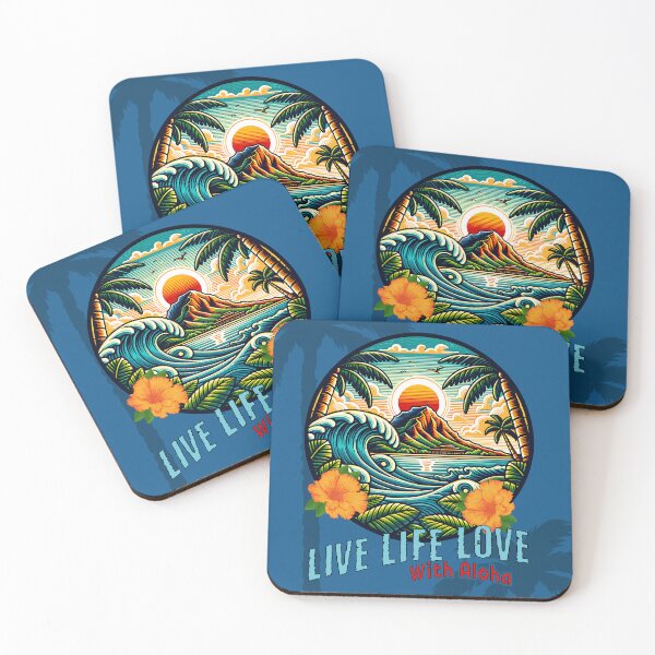 Item preview, Sunset with Aloha and Palms designed and sold by Pono Aloha Designs.