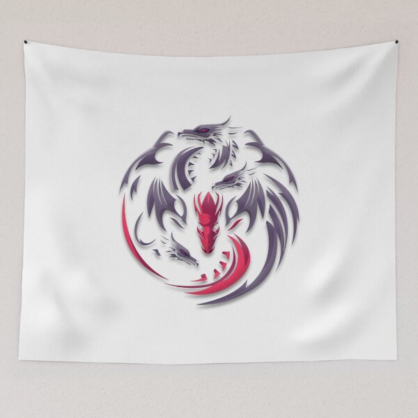Item preview, Three Black and One Red Dragon in a Circle designed and sold by GAGO5.