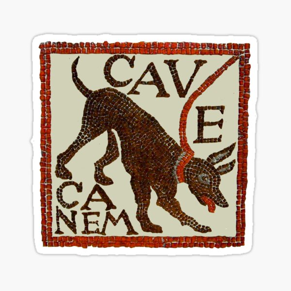 Item preview, Antique Roman Mosaic Cave Canem Beware The Dog designed and sold by Pixelchicken.