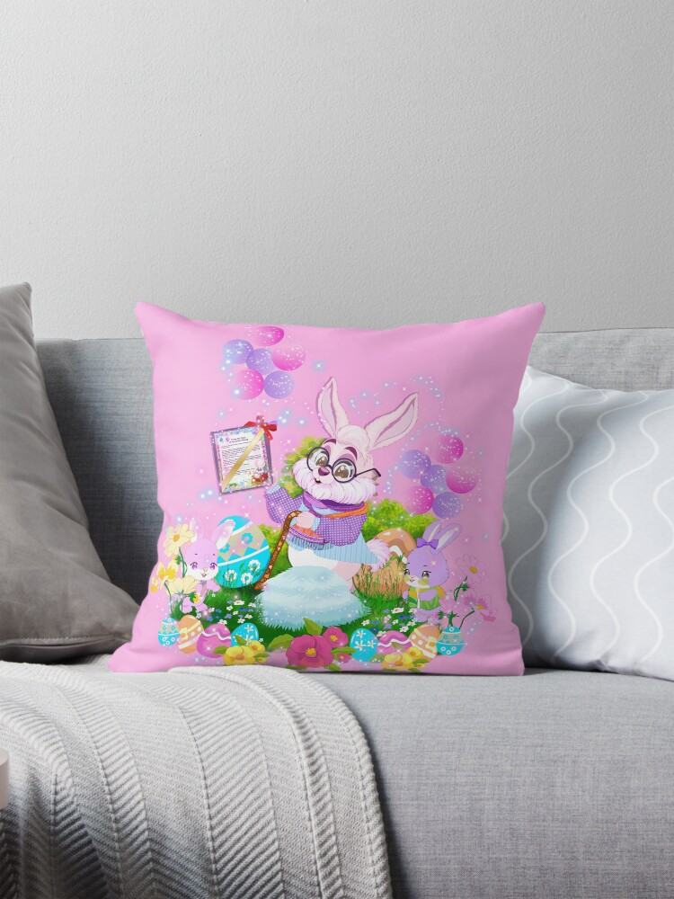 Thumbnail 1 of 4, Pillow, A Special Easter Message from Earnest the Easter Bunny! designed and sold by FairyBookClub.