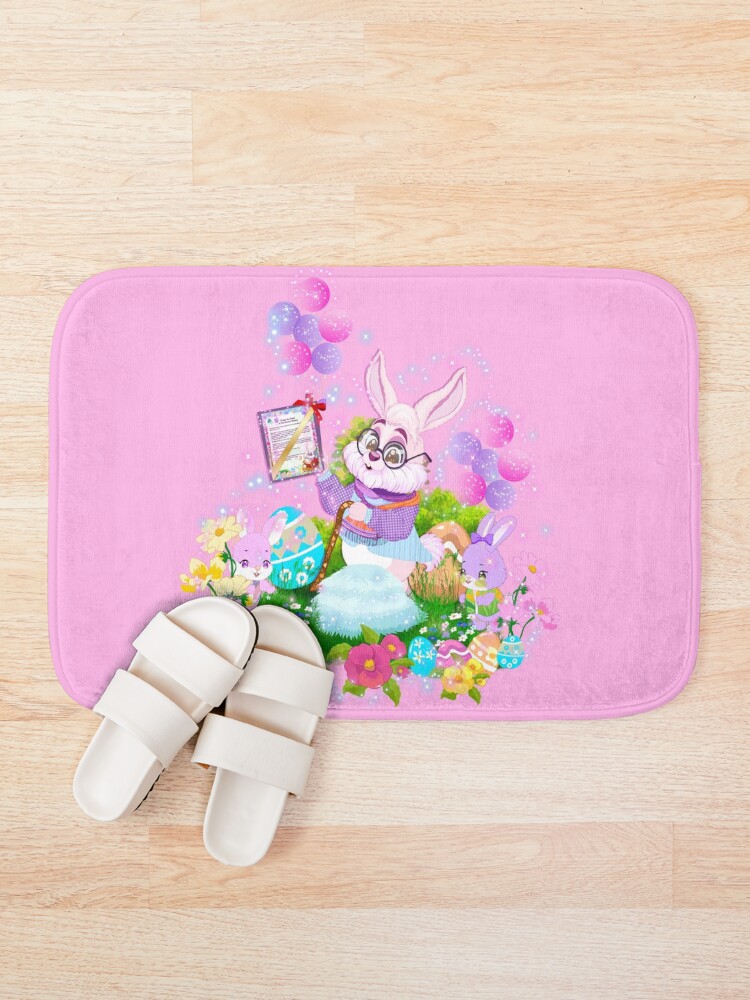Thumbnail 1 of 6, Bath Mat, A Special Easter Message from Earnest the Easter Bunny! designed and sold by FairyBookClub.