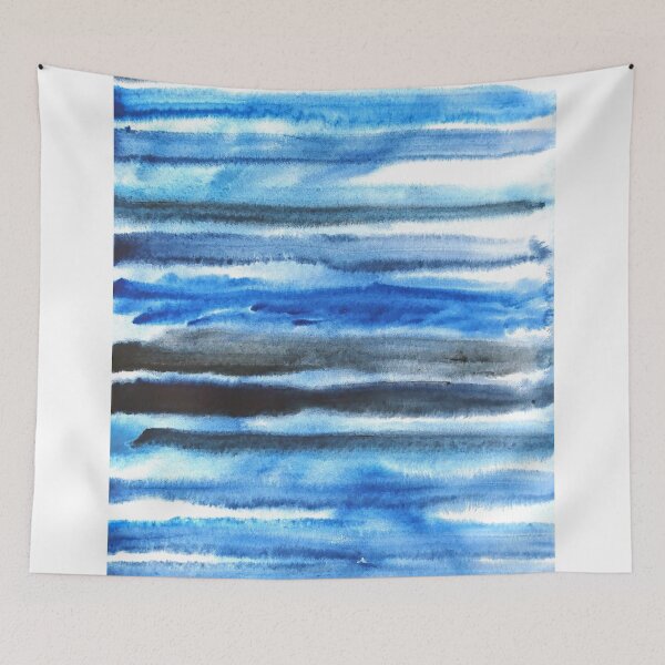 Item preview, hand painted blue and black strokes  designed and sold by ColorandColor.