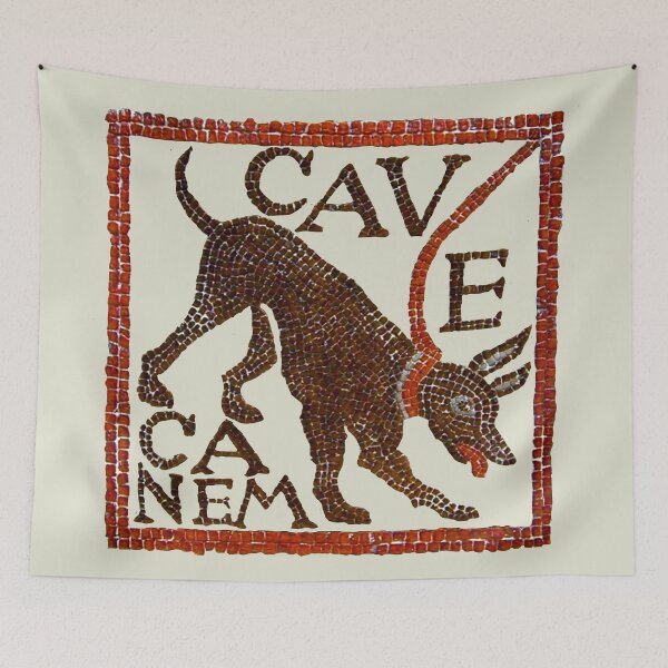 Item preview, Antique Roman Mosaic Cave Canem Beware The Dog designed and sold by Pixelchicken.