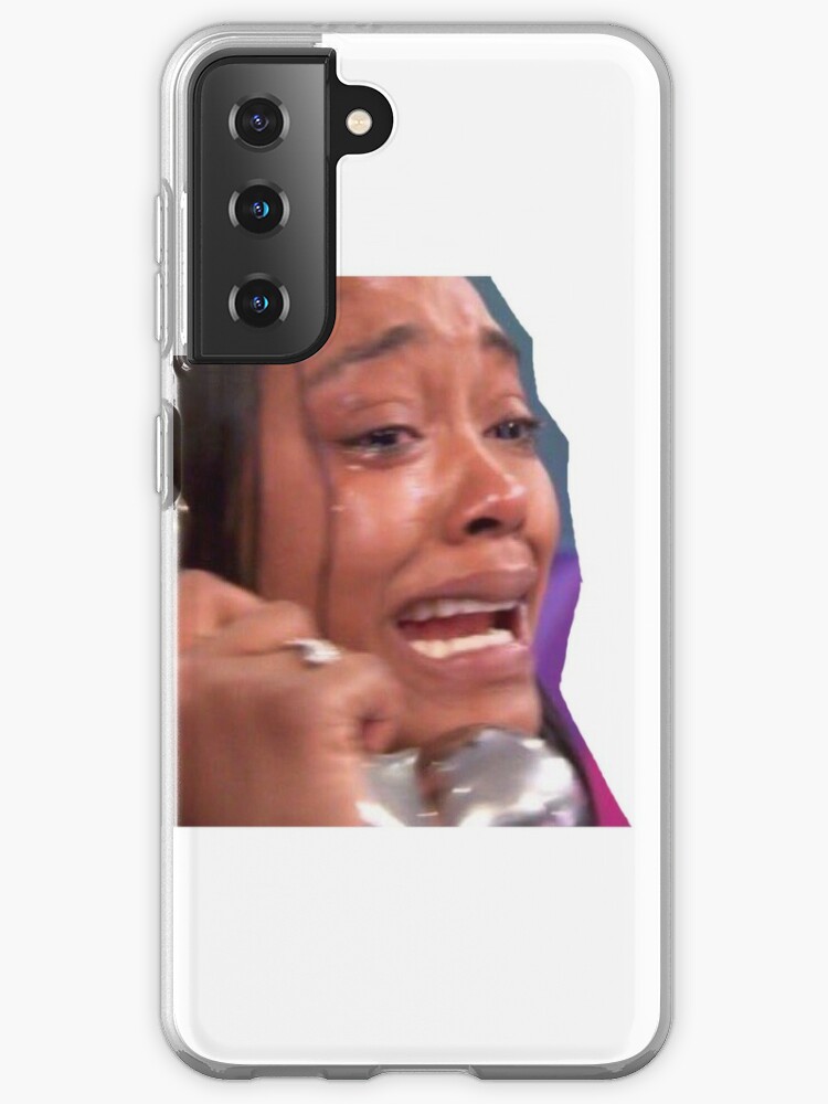 Crying Girl On Phone Twitter Meme Reaction Pic Case Skin For Samsung Galaxy By Briannatwumasi Redbubble