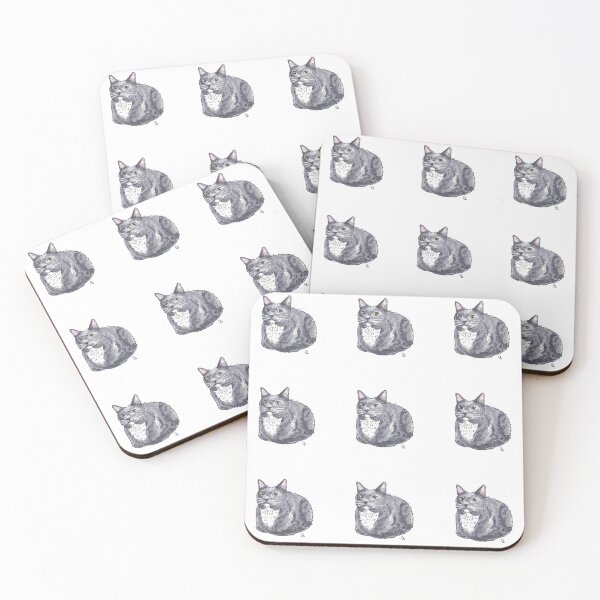 Item preview, Gray and white cat loaf designed and sold by rita-andi.