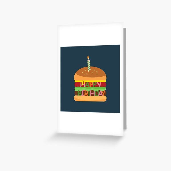 Item preview, Happy Birthday Hamburger with a candle designed and sold by AlginaPugachova.