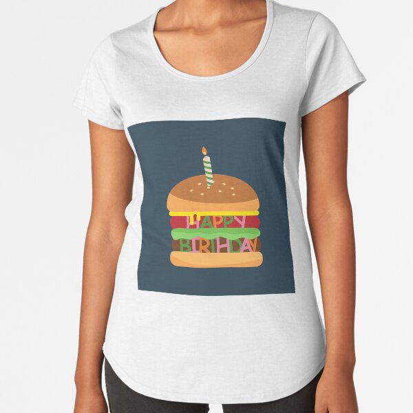 Item preview, Happy Birthday Hamburger with a candle designed and sold by AlginaPugachova.