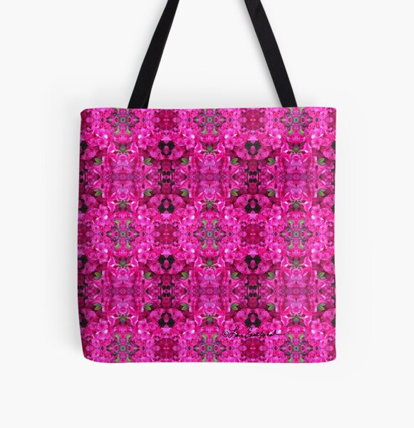 Pink Floral Abstract All Over Print Tote Bag