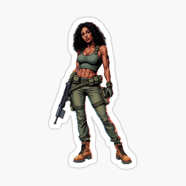 Vista previa del artículo con la obra «Mujer soldado negra», diseñado y vendido por macadolie.