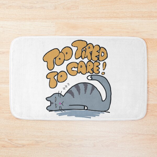 Item preview, Too tired to care - sleepy cute cat designed and sold by TheRubberOnion.