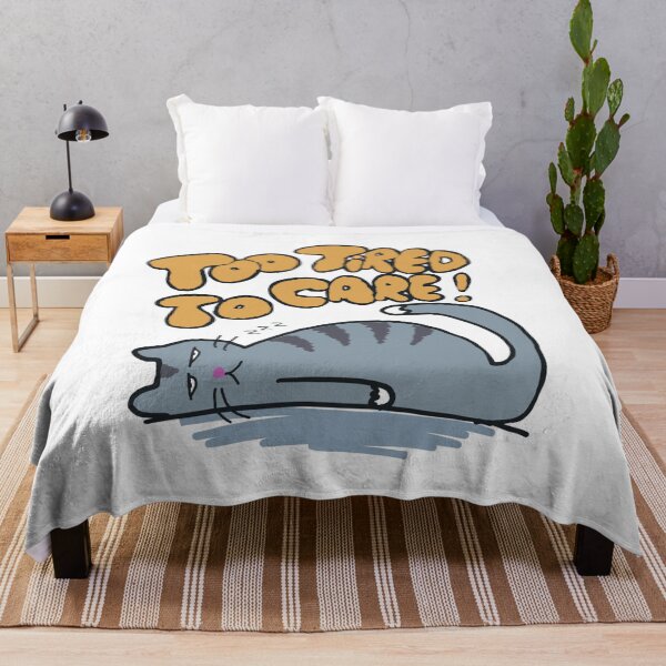 Item preview, Too tired to care - sleepy cute cat designed and sold by TheRubberOnion.